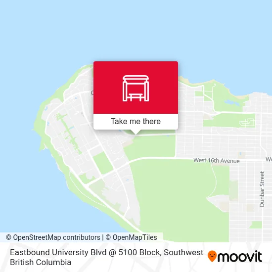 Eastbound University Blvd @ 5100 Block map