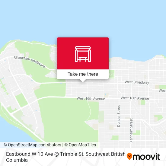 Eastbound W 10 Ave @ Trimble St plan