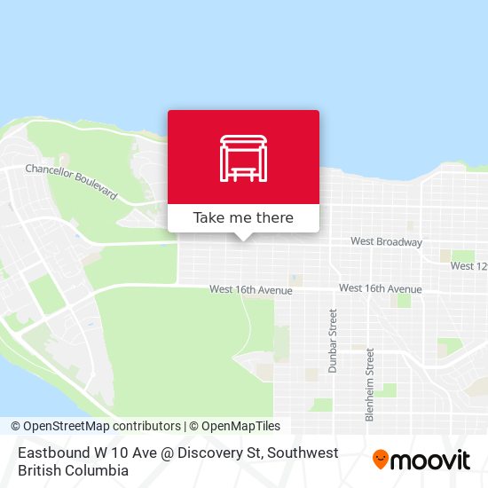 Eastbound W 10 Ave @ Discovery St map