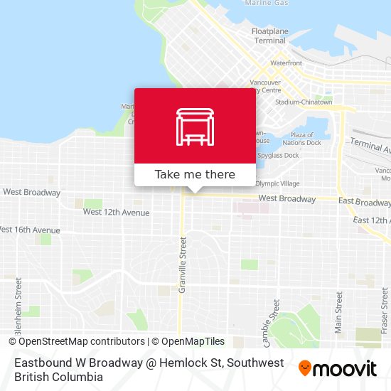 Eastbound W Broadway @ Hemlock St plan
