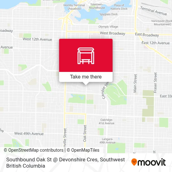 Southbound Oak St @ Devonshire Cres map