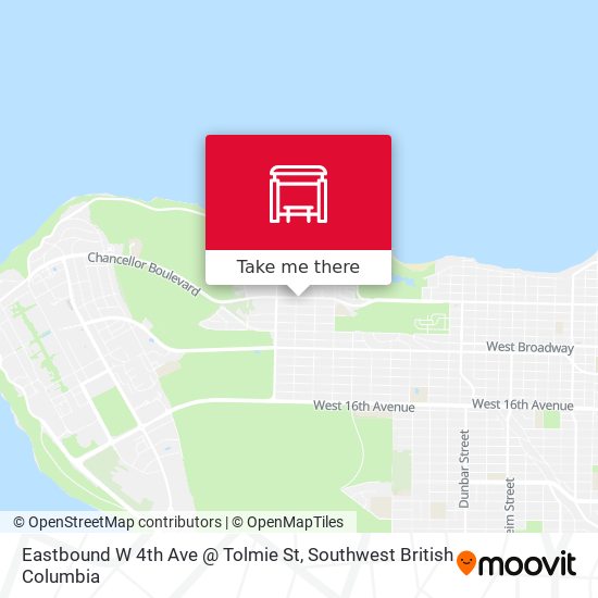 Eastbound W 4th Ave @ Tolmie St map