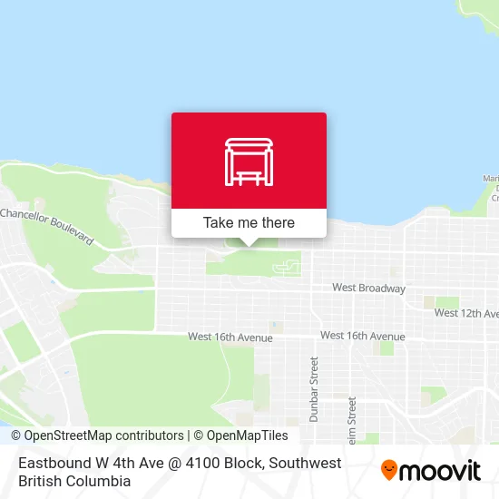 Eastbound W 4th Ave @ 4100 Block map