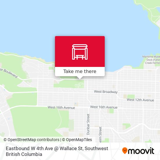 Eastbound W 4th Ave @ Wallace St map
