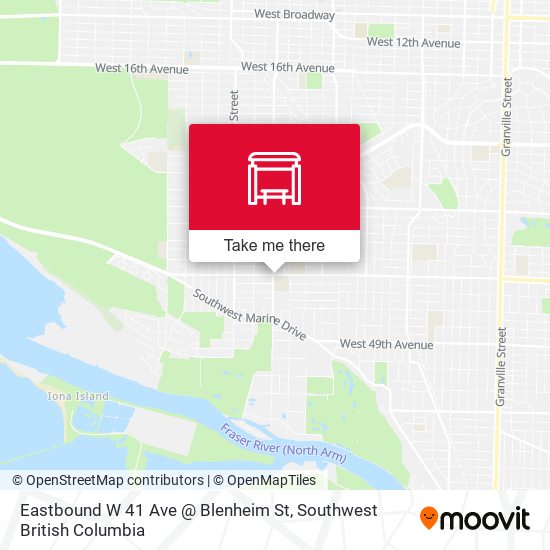 Eastbound W 41 Ave @ Blenheim St map