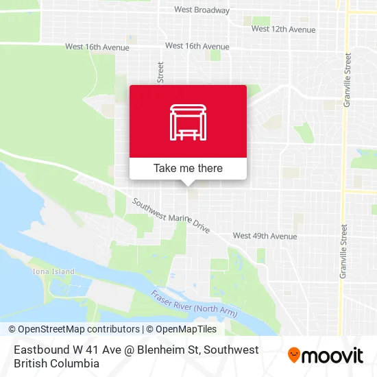 Eastbound W 41 Ave @ Blenheim St map
