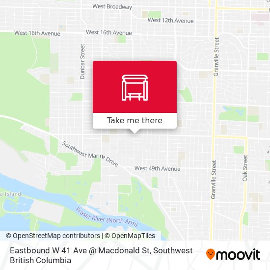 Eastbound W 41 Ave @ Macdonald St map