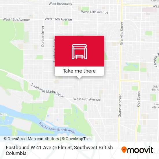 Eastbound W 41 Ave @ Elm St map