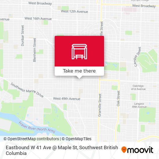 Eastbound W 41 Ave @ Maple St map