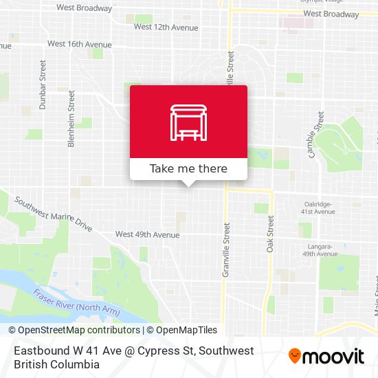 Eastbound W 41 Ave @ Cypress St map