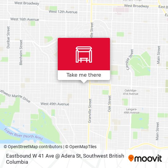 Eastbound W 41 Ave @ Adera St map