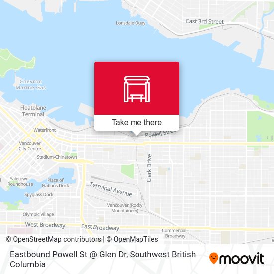 Eastbound Powell St Glen Dr stop Routes, Schedules, and Fares