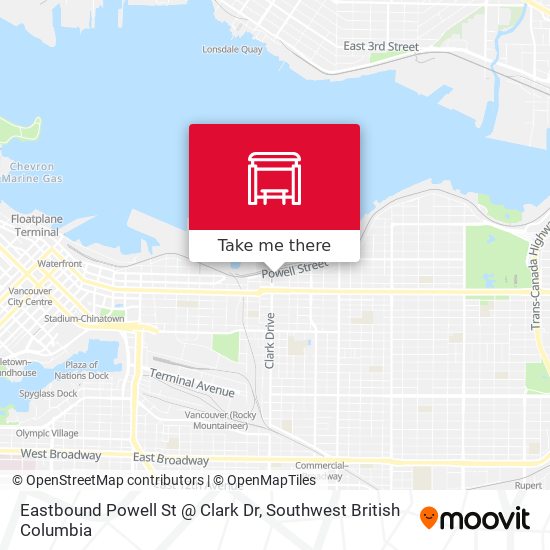 Eastbound Powell St @ Clark Dr map