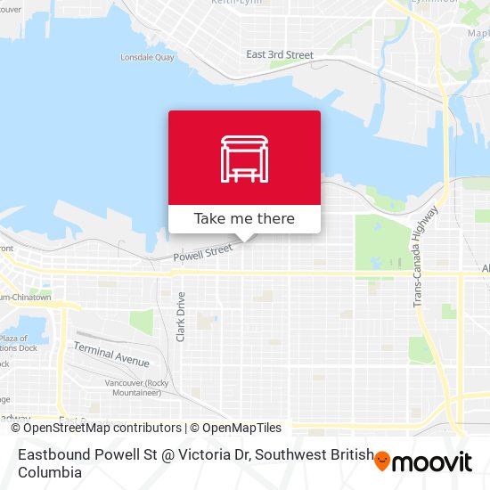 Eastbound Powell St @ Victoria Dr map