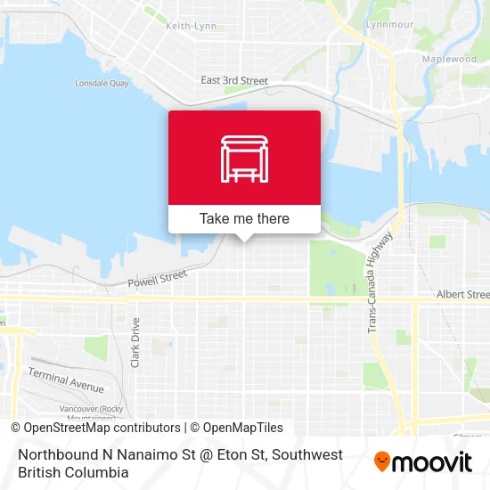 Northbound N Nanaimo St @ Eton St map