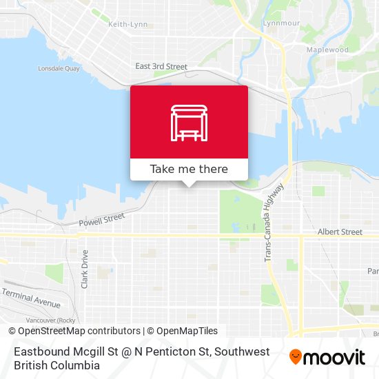 Eastbound Mcgill St @ N Penticton St map