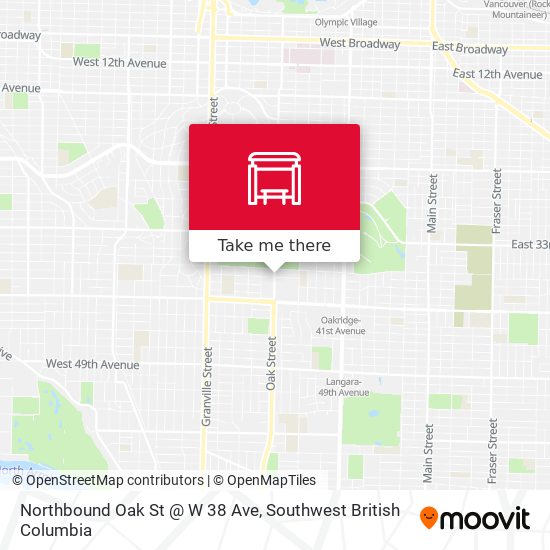 Northbound Oak St @ W 38 Ave map