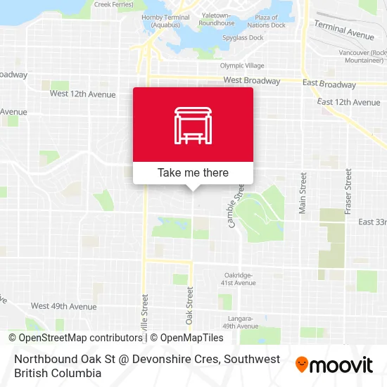 Northbound Oak St @ Devonshire Cres map