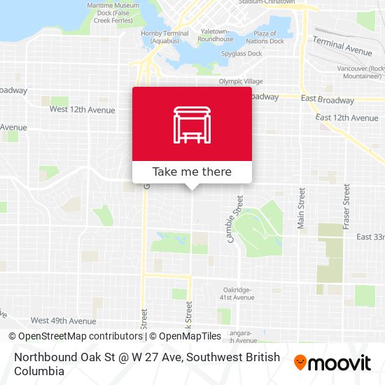 Northbound Oak St @ W 27 Ave map