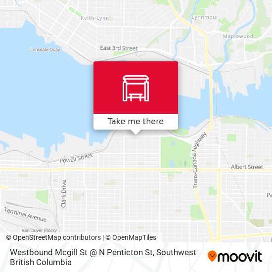 Westbound Mcgill St @ N Penticton St map