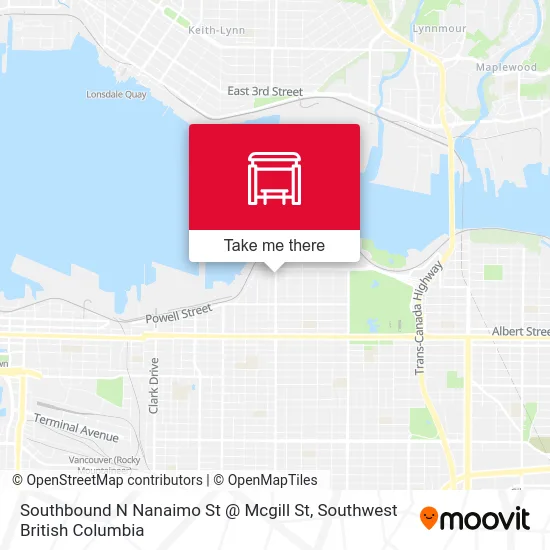 Southbound N Nanaimo St @ Mcgill St map