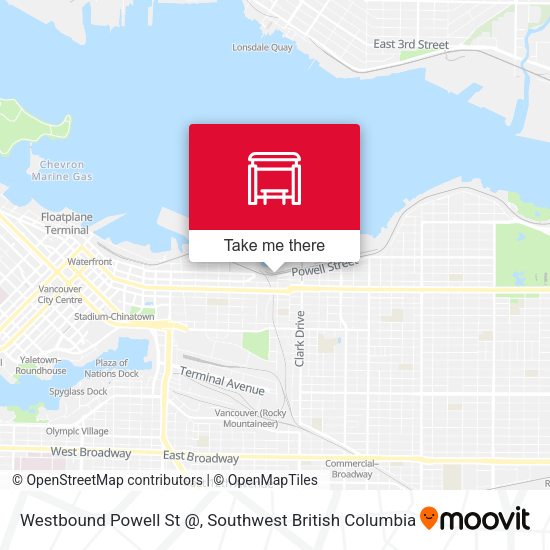 Westbound Powell St @ map