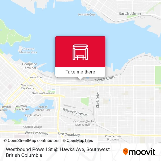 Westbound Powell St @ Hawks Ave map