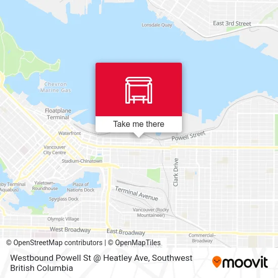 Westbound Powell St @ Heatley Ave map