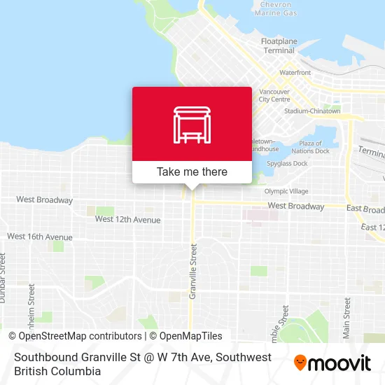 Southbound Granville St @ W 7th Ave map
