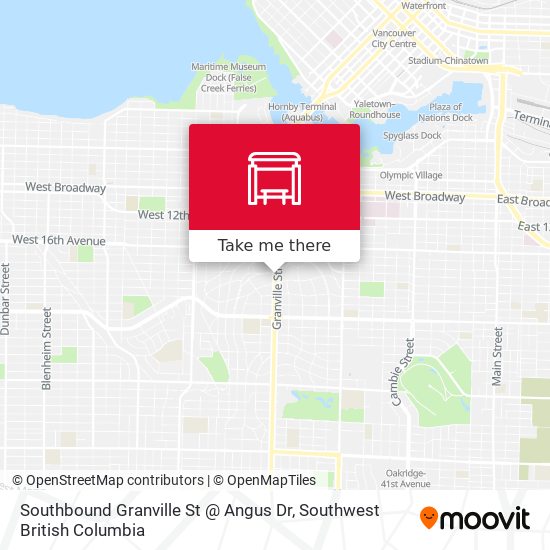 Southbound Granville St @ Angus Dr map