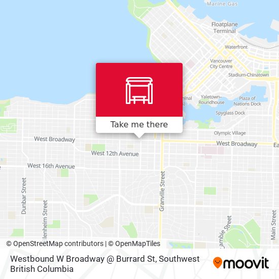 Westbound W Broadway @ Burrard St plan