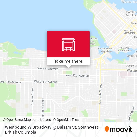 Westbound W Broadway @ Balsam St map
