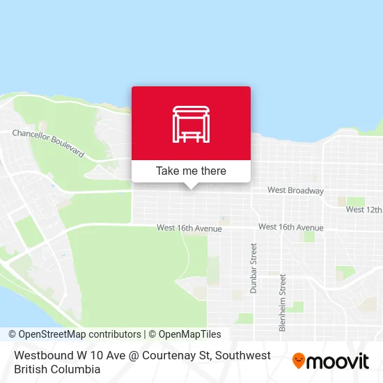 Westbound W 10 Ave @ Courtenay St map