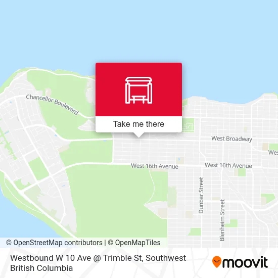 Westbound W 10 Ave @ Trimble St map