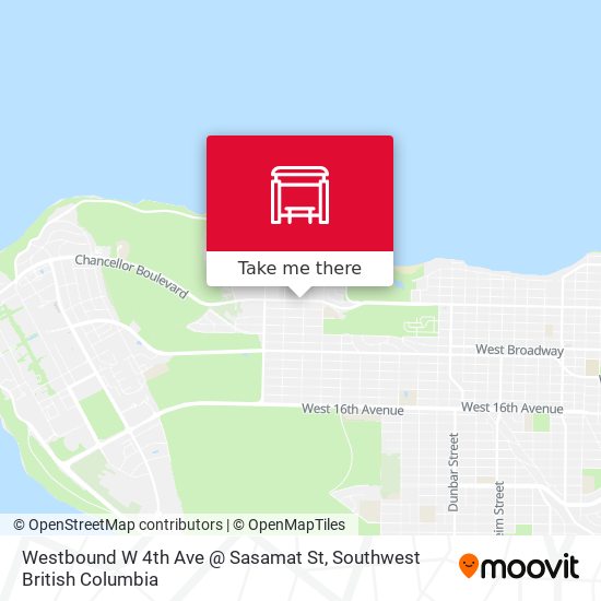 Westbound W 4th Ave @ Sasamat St map