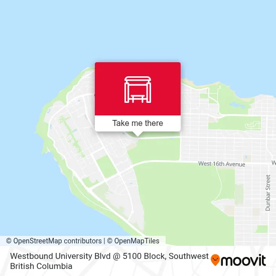 Westbound University Blvd @ 5100 Block map