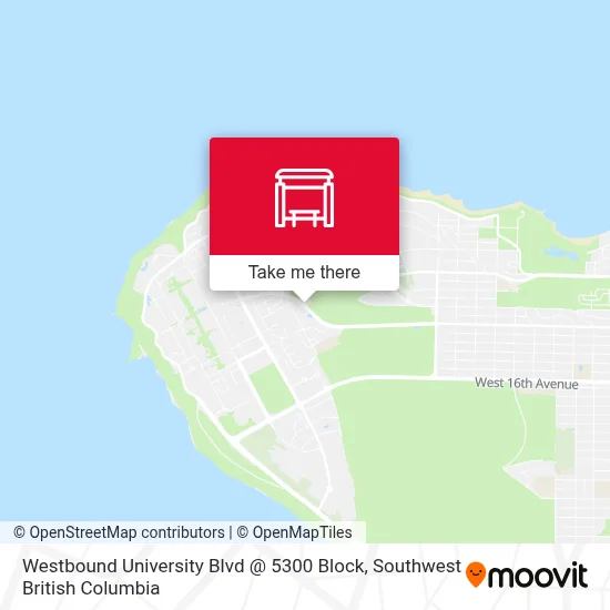 Westbound University Blvd @ 5300 Block map