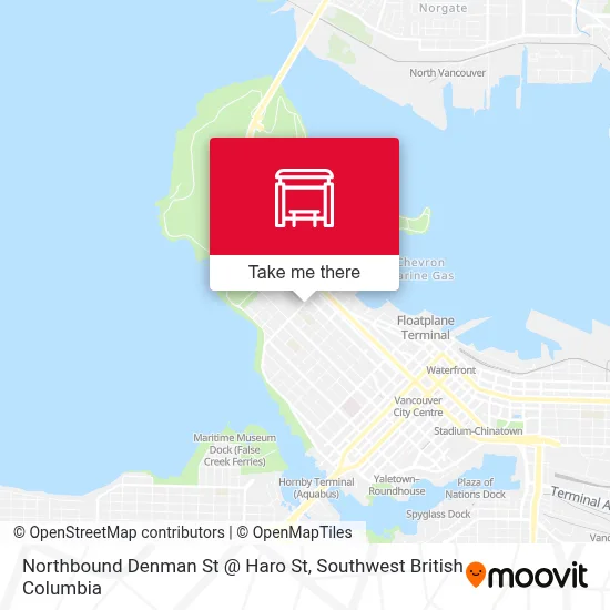 Northbound Denman St @ Haro St map