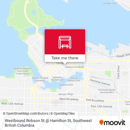 Westbound Robson St @ Hamilton St map