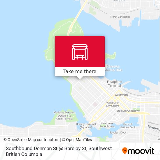 Southbound Denman St @ Barclay St map