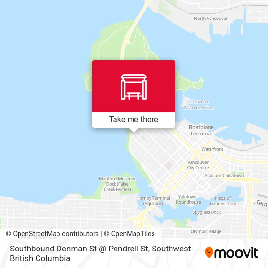 Southbound Denman St @ Pendrell St map