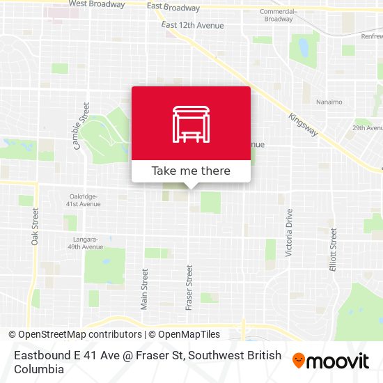 Eastbound E 41 Ave @ Fraser St map