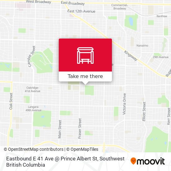 Eastbound E 41 Ave @ Prince Albert St map