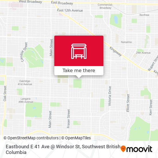 Eastbound E 41 Ave @ Windsor St map