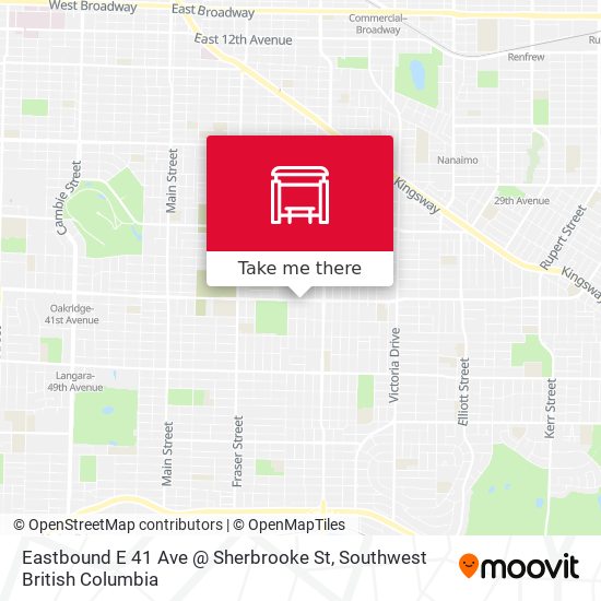 Eastbound E 41 Ave @ Sherbrooke St map