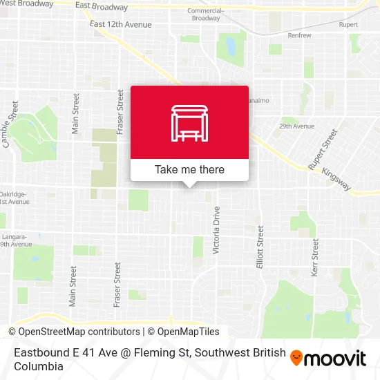 Eastbound E 41 Ave @ Fleming St map