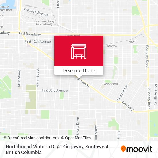 Northbound Victoria Dr @ Kingsway map