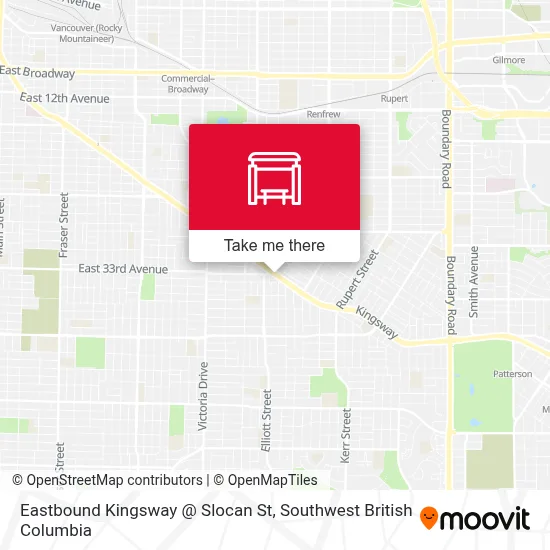 Eastbound Kingsway @ Slocan St map