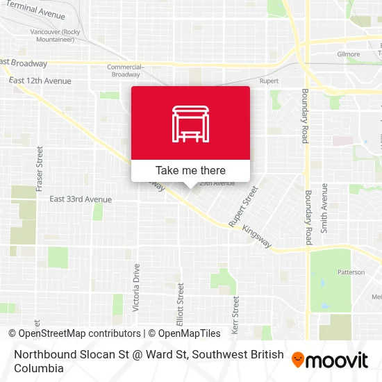 Northbound Slocan St @ Ward St map