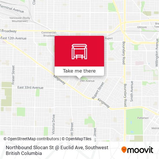 Northbound Slocan St @ Euclid Ave map